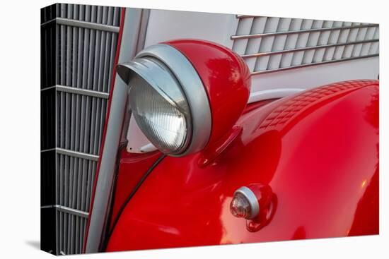 Detail of head lamp on red classic American Ford in Habana, Havana, Cuba.-Janis Miglavs-Premier Image Canvas