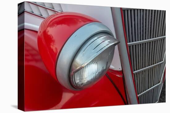 Detail of head light and grill on red classic American Ford in Habana, Havana, Cuba.-Janis Miglavs-Premier Image Canvas