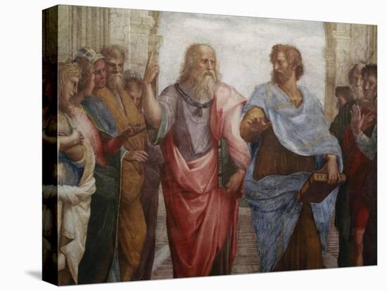 Detail of Plato and Aristotle from The School of Athens-Raphael-Premier Image Canvas