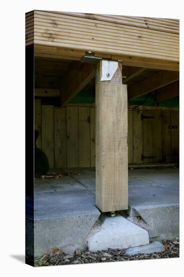 Detail of the Adjustable House Support Posts and Storage Void under Timber Bungalow-Nigel Rigden-Stretched Canvas