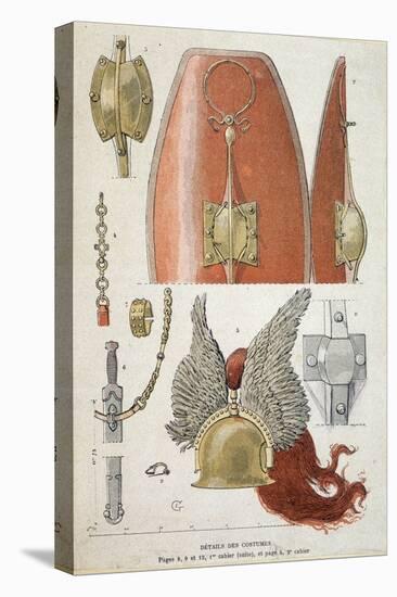 Details of Gallic Warrior Costume - in “” Illustrous Teaching Cahiers, War Costumes of the Bronze A-Eugene Grasset-Premier Image Canvas