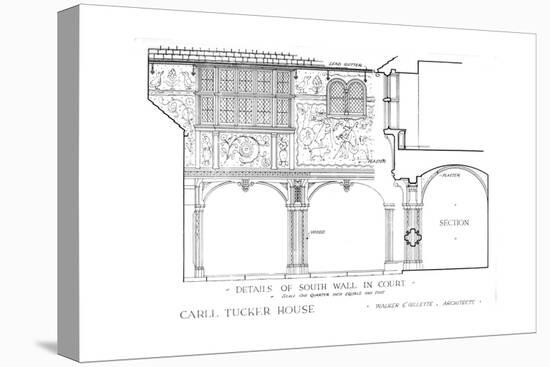 Details of south wall in court - house of Carll Tucker, Mount Kisco, New York, 1925-Walker and Gillette-Premier Image Canvas