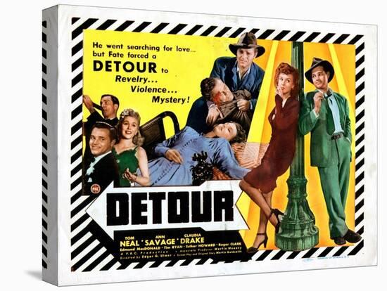 Detour, Tom Neal, Claudia Drake, Ann Savage, 1945-null-Stretched Canvas