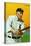 Detroit, MI, Detroit Tigers, Tyrus Raymond Cobb, Baseball Card-Lantern Press-Stretched Canvas