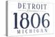 Detroit, Michigan - Established Date (Blue)-Lantern Press-Stretched Canvas