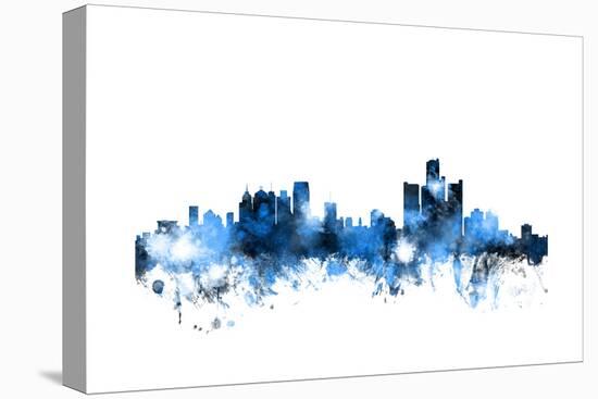 Detroit Michigan Skyline-Michael Tompsett-Stretched Canvas