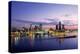 Detroit skyline at dawn, Wayne County, Michigan, USA-null-Premier Image Canvas