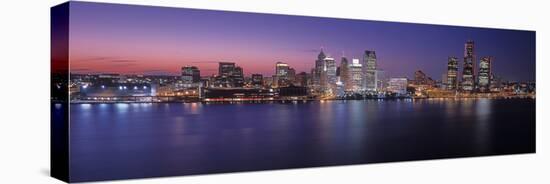 Detroit skyline at dusk, Wayne County, Michigan, USA-null-Premier Image Canvas