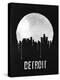 Detroit Skyline Black-Unknown-Stretched Canvas