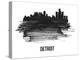 Detroit Skyline Brush Stroke - Black II-NaxArt-Stretched Canvas