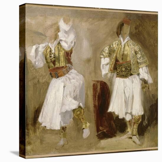 Deux études de costumes souliotes-Eugene Delacroix-Premier Image Canvas