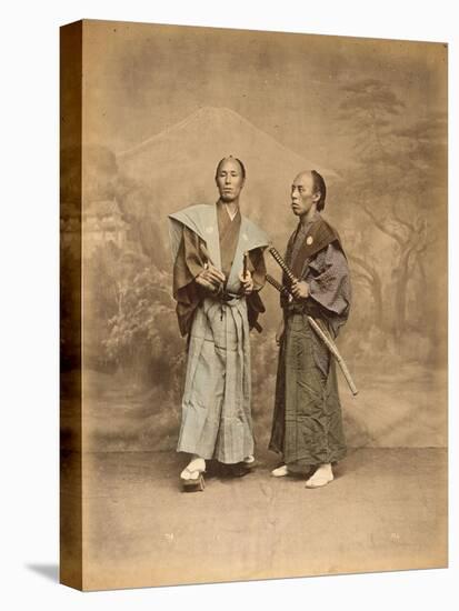Deux hommes en costume traditionnel, samouraï-null-Premier Image Canvas