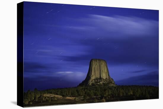 Devils Tower Sunset & Star Trails-Steve Gadomski-Premier Image Canvas