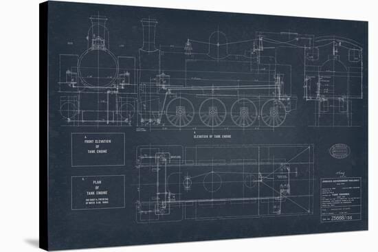 'Diagram for Tank Engines I' Stretched Canvas Print - The Vintage ...