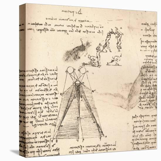 Diagram illustrating the theory of light and shade and sketches of figures, c1472-c1519 (1883)-Leonardo Da Vinci-Premier Image Canvas