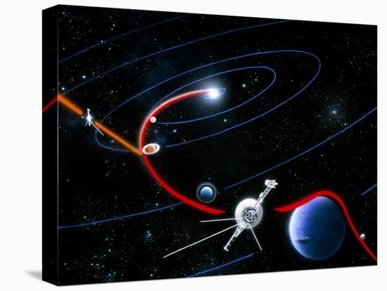 Diagram of Paths Taken by the 2 Voyager Spacecraft-Julian Baum-Premier Image Canvas