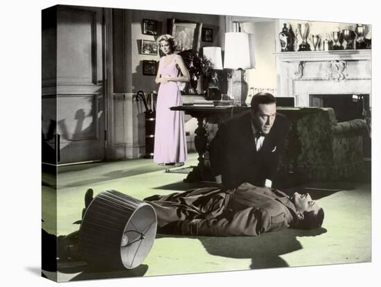 DIAL M FOR MURDER, 1954 directed by ALFRED HITCHCOCK Grace Kelly and Ray Milland (photo)-null-Stretched Canvas