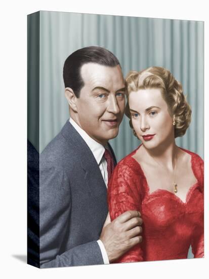 DIAL M FOR MURDER, 1954 directed by ALFRED HITCHCOCK Ray Milland and Grace Kelly (photo)-null-Stretched Canvas