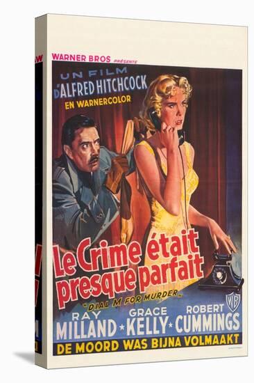 Dial M For Murder, Belgian Movie Poster, 1954-null-Stretched Canvas