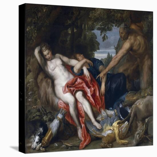 Diana and Her Nymph Surprised by Satyr-Sir Anthony Van Dyck-Premier Image Canvas