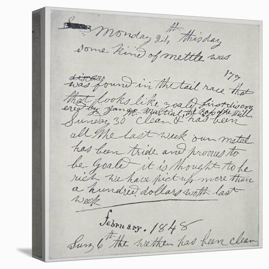 Diary Entry of Gold Prospector, 1848-American School-Premier Image Canvas