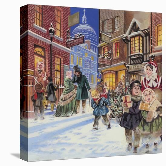 Dickensian Christmas Scene-Angus Mcbride-Premier Image Canvas