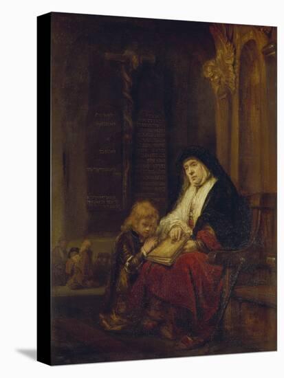 Die Prophetin Hannah Im Tempel, Samuels Gebet Abhoerend, 16(50)-Rembrandt van Rijn-Premier Image Canvas