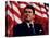 Digitally Restored Vector Photo of President Ronald Reagan in Front of American Flag-Stocktrek Images-Premier Image Canvas