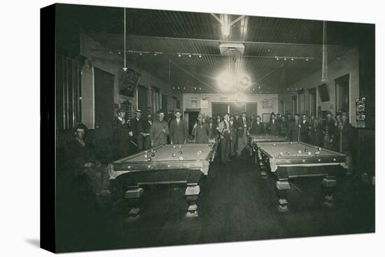 Dimly Lit Pool Hall-null-Stretched Canvas