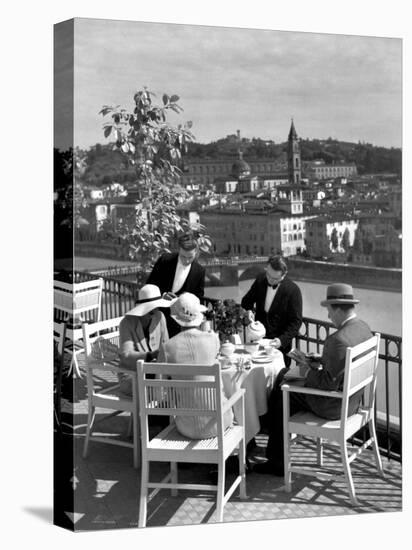 Dining Outside at Restaurant on Roof of Excelsior Hotel-Alfred Eisenstaedt-Premier Image Canvas