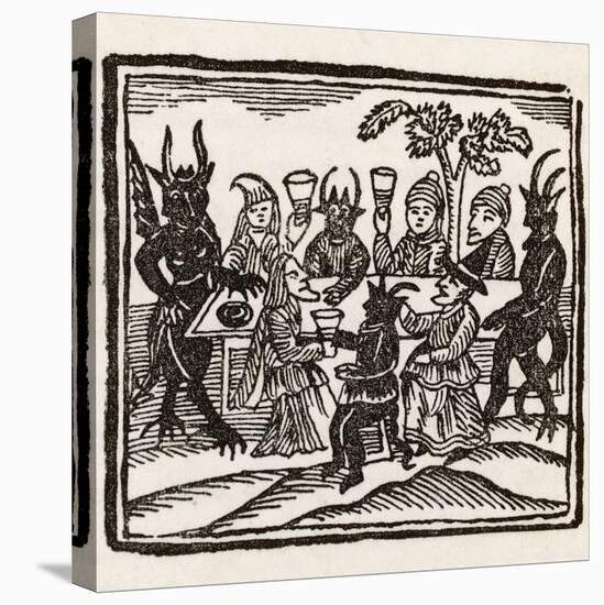 Dining with Demons, Witches at a Sabbat Sit Down to Supper with the Devil and His Companions-null-Premier Image Canvas