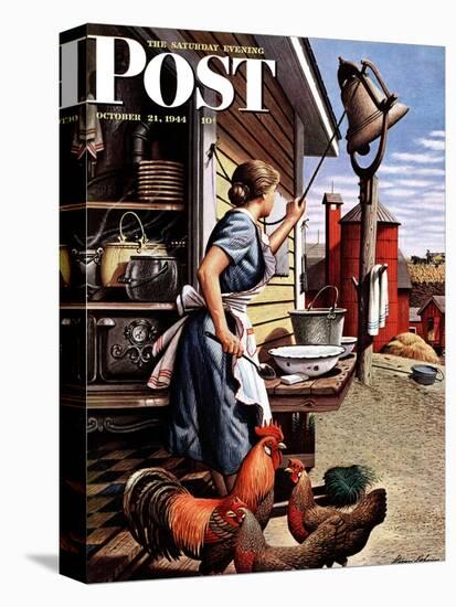 "Dinner Bell," Saturday Evening Post Cover, October 21, 1944-Stevan Dohanos-Premier Image Canvas