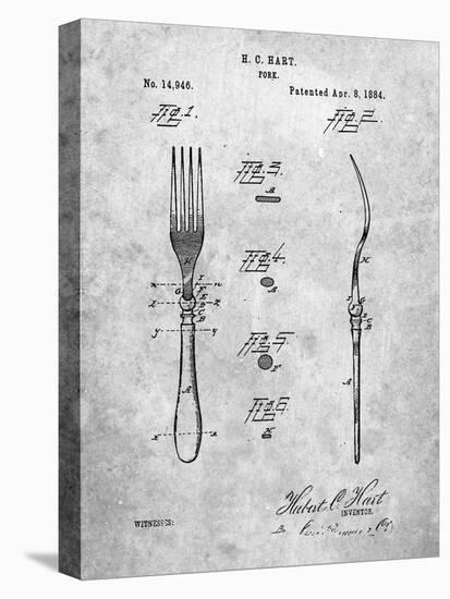 Dinner Fork Patent-Cole Borders-Stretched Canvas