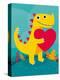 Dino Love-Michael Buxton-Stretched Canvas