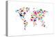 Dinosaur Map of the World Map-Michael Tompsett-Stretched Canvas