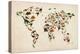 Dinosaur Map of the World Map-Michael Tompsett-Stretched Canvas