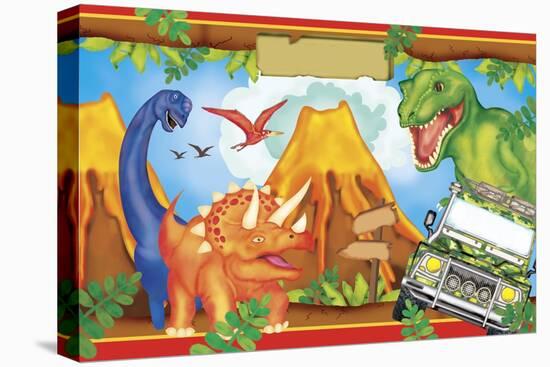 Dinosaur Party 3-Maria Trad-Premier Image Canvas