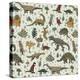 Dinosaur Pattern-GooseFrol-Stretched Canvas