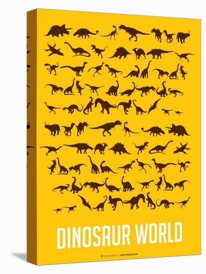 Dinosaur Poster Yellow-NaxArt-Stretched Canvas