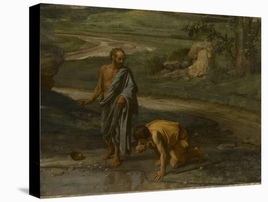 Diogène jetant son écuelle-Nicolas Poussin-Premier Image Canvas