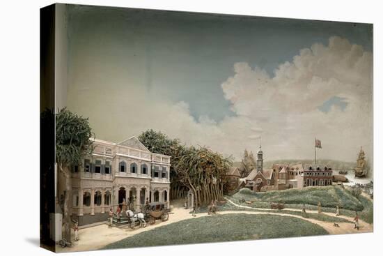 Diorama of Government Square in Paramaribo-Gerrit Schouten-Stretched Canvas