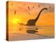 Diplodocus Dinosaurs Bathe in a Large Body of Water-Stocktrek Images-Premier Image Canvas