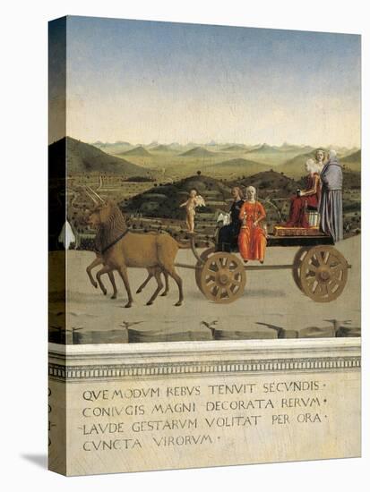 Diptych of Dukes of Urbino: Triumph of Duchess of Urbino, Back Side of Portrait of Battista Sforza-Piero della Francesca-Premier Image Canvas