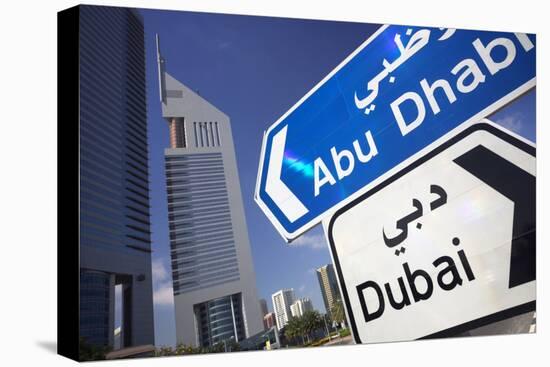 Direction Signs on Sheikh Zayed Road in Dubai-Jon Hicks-Premier Image Canvas