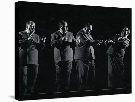 Director Alfred Hitchcock Demonstrating Various Actions During Filming of "Shadow of a Doubt"-Gjon Mili-Premier Image Canvas