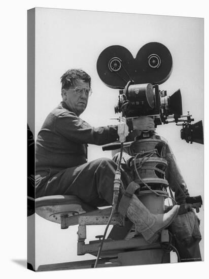 Director George Stevens Lining Up Shot in Camera for the Movie "Giant"-Allan Grant-Premier Image Canvas