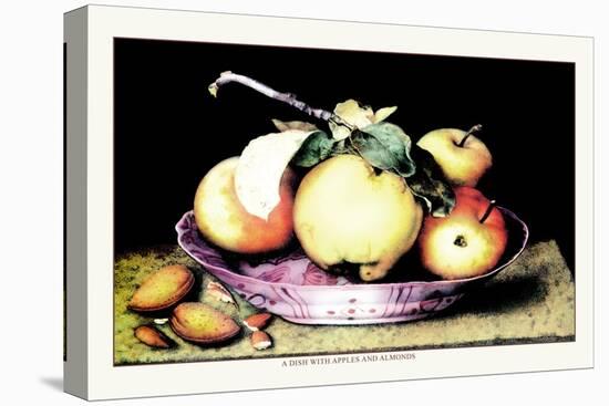Dish with Apples and Almonds-Giovanna Garzoni-Stretched Canvas
