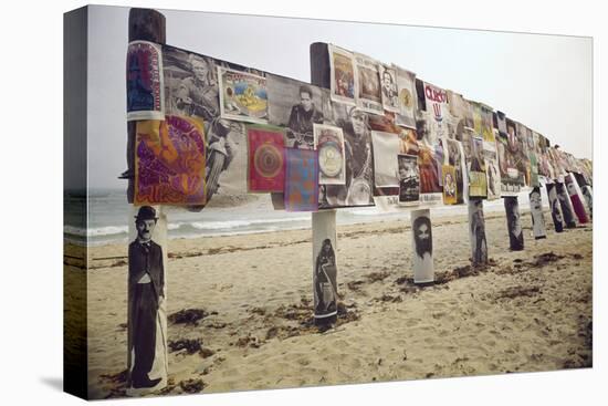 Display of Posters Mounted on Pilings in the Sand, Montauk Point, Long Island, New York, 1967-Henry Groskinsky-Premier Image Canvas