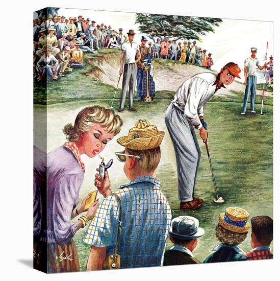 "Distracted Pro Golfer," July 2, 1960-Constantin Alajalov-Premier Image Canvas