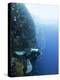 Diver Swimming Along a Wall at Bunaken, Sulawesi, Indonesia, Southeast Asia, Asia-Lisa Collins-Premier Image Canvas